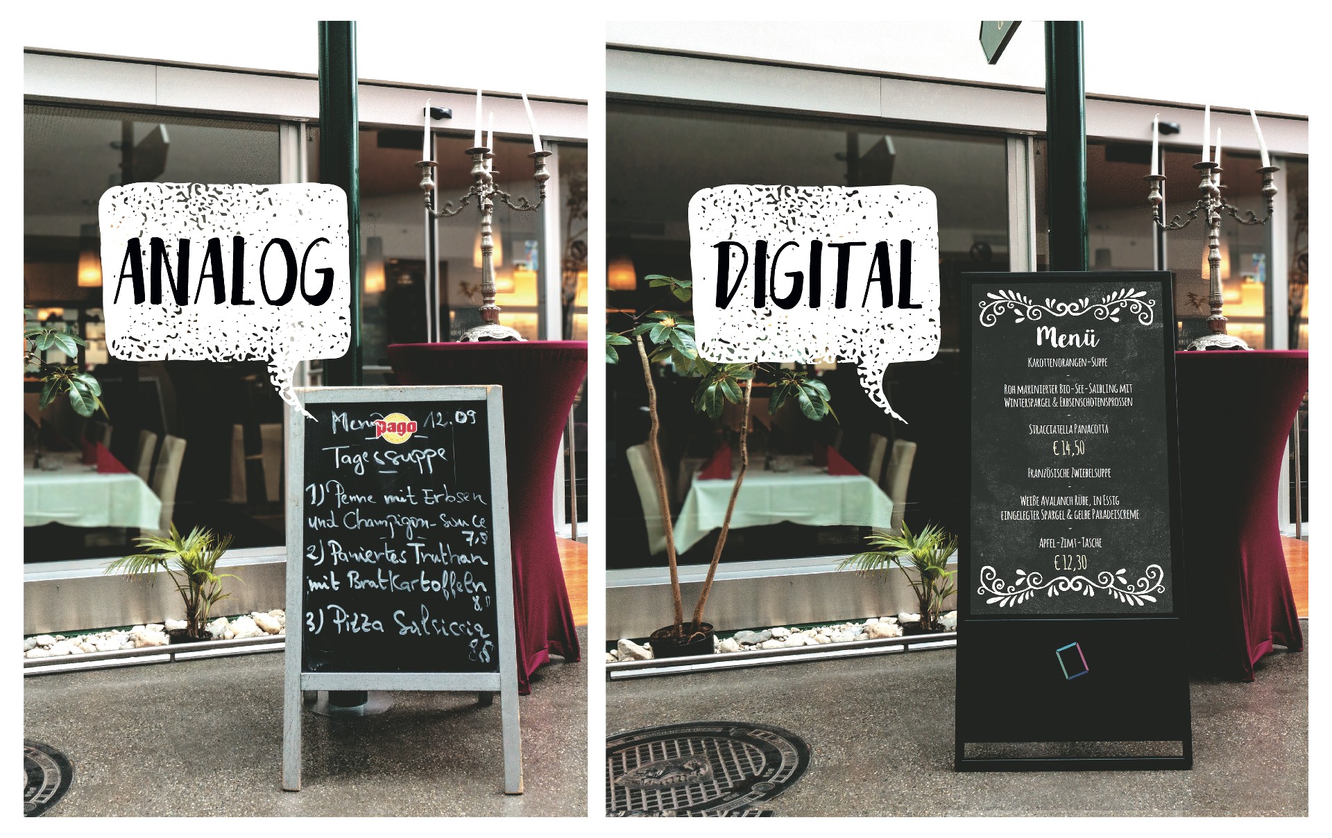 digital analog wesual Kreidetafel anolog vs. digital